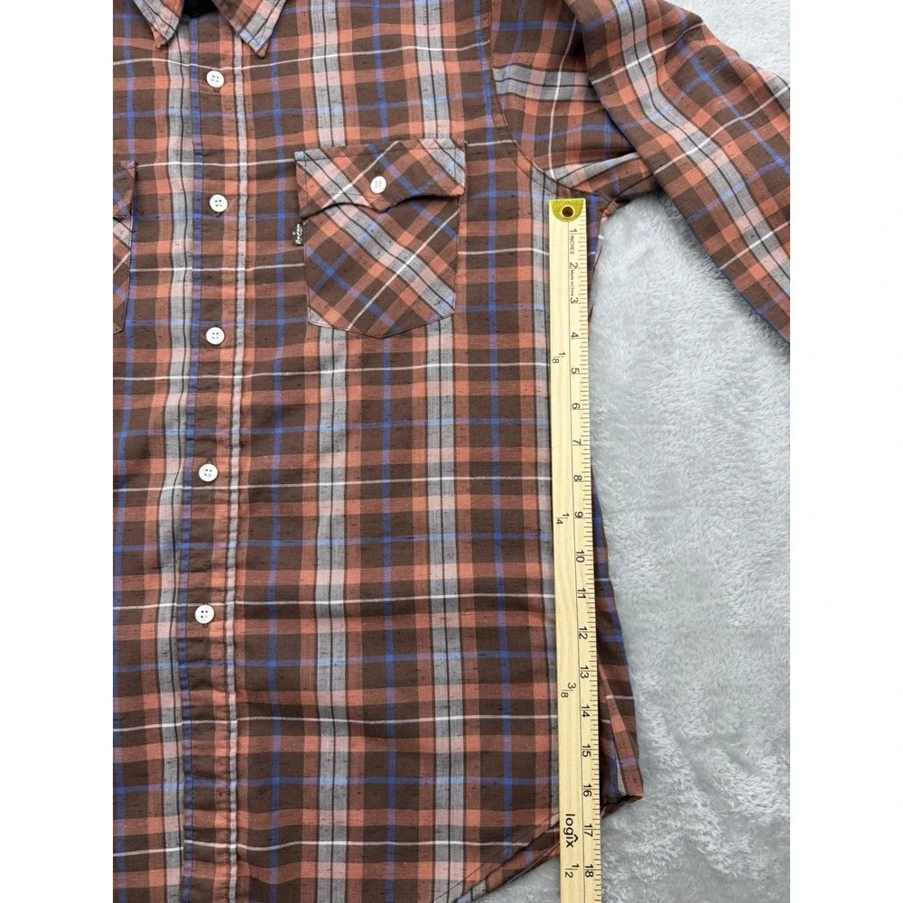 Vintage Levi's Plaid Long Sleeve Flannel Shirt Men's Size Large Made In USA